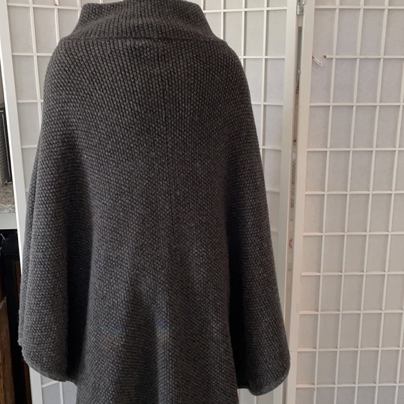 Warm Dark Gray Knit Poncho/ Cape - Picture 4 of 5
